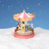 9" LED Pink Carousel With Music Battery Operated -Christmas decorations 8720194682517 1