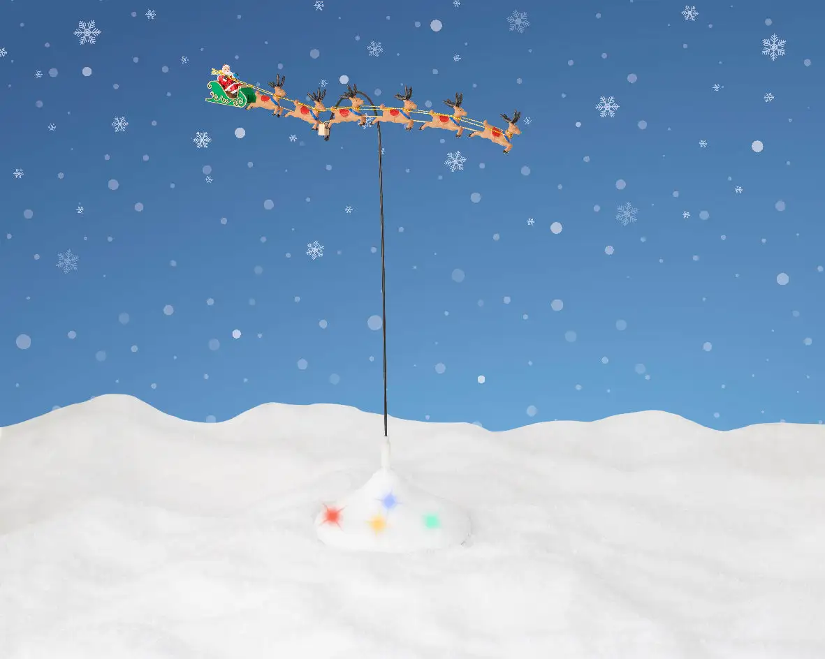 19" LED Santa Flying Reindeers 3 19" LED Santa Flying Reindeers