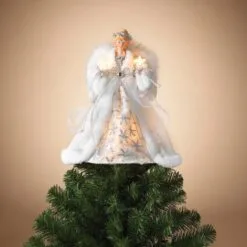 14" White & Silver Angel Tree Topper