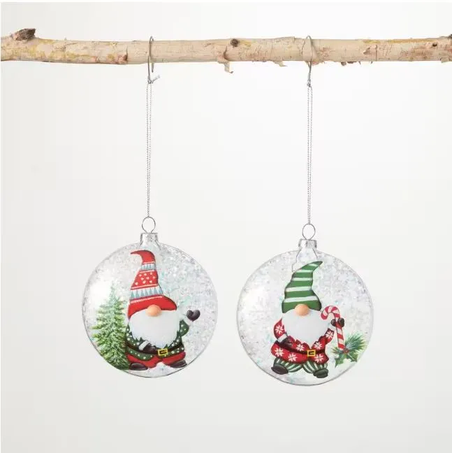 4" Gnome Disk Ornament Set Of 4 3 4" Gnome Disk Ornament Set Of 4