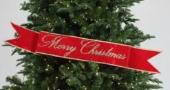 4" X 4 FT Red & Gold "Merry Christmas" Banner