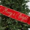 6" X 48" Red & Gold " Merry & Bright " Banner -Christmas decorations 9263283303