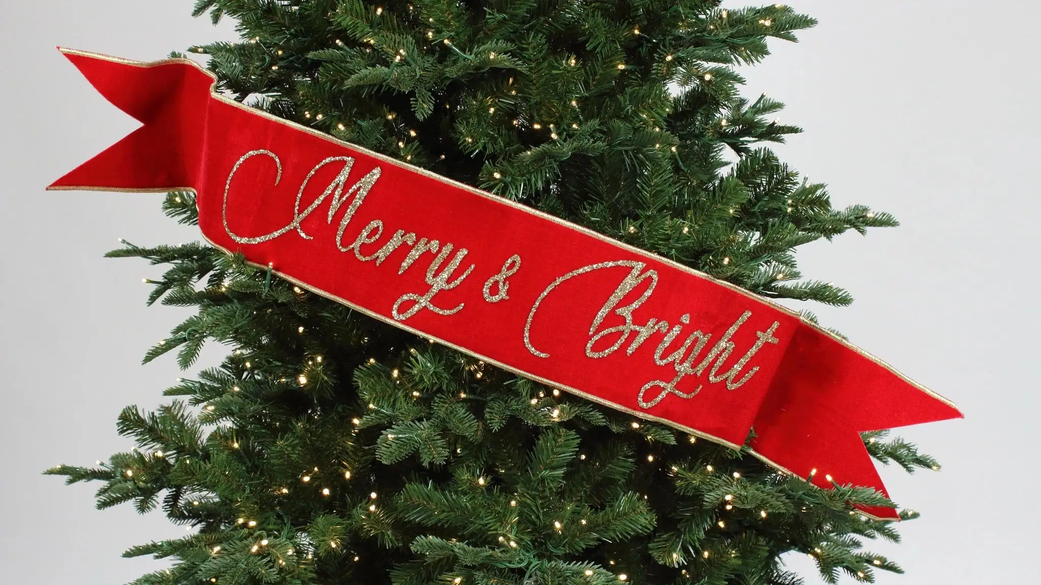 6" X 48" Red & Gold " Merry & Bright " Banner 3 6" X 48" Red & Gold " Merry & Bright " Banner