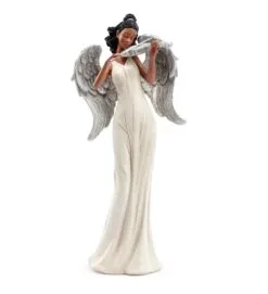 14" Melanated Angel Playing Violin