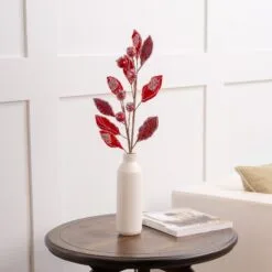 30" Icy Mini Pomegranate Leaf Spray Set Of 6 -Christmas decorations Christmasstoreflowersday2501251 2